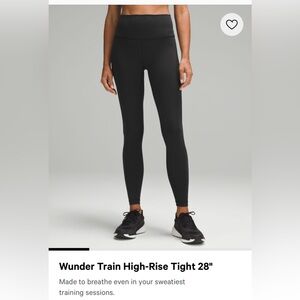 Lululemon wonder under train leggings, women’s size 6, black
